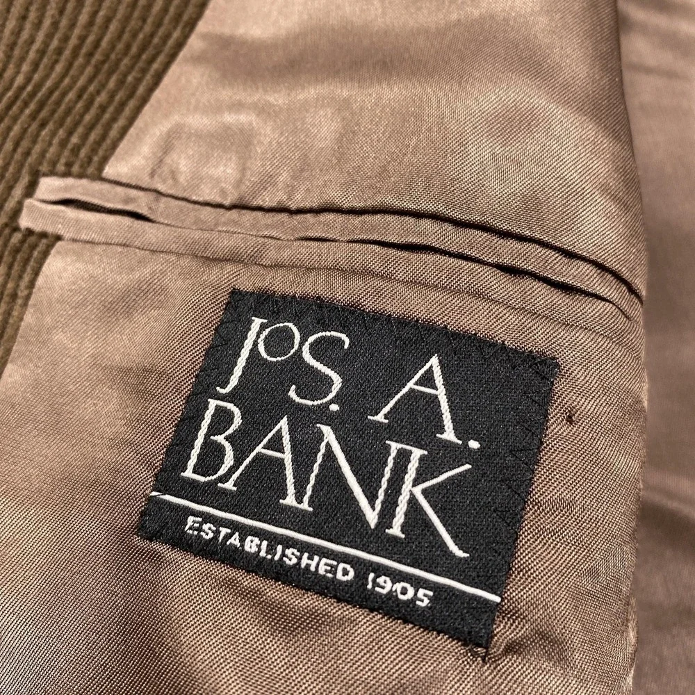 Jos. A. Bank Sport Coat Mens 42 Brown‎ Corduroy Wool Silk Single-Breasted Blazer